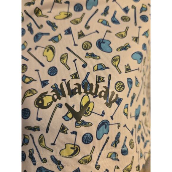 Callaway Golf Polo Mens 2XL Shirt Opti Dri Golf Club Pattern White - Picture 6 of 9